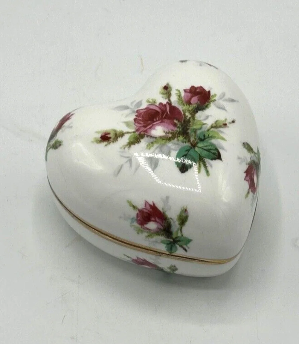 Vintage Hammersley Trinket Box Heart Shaped 2 1/4